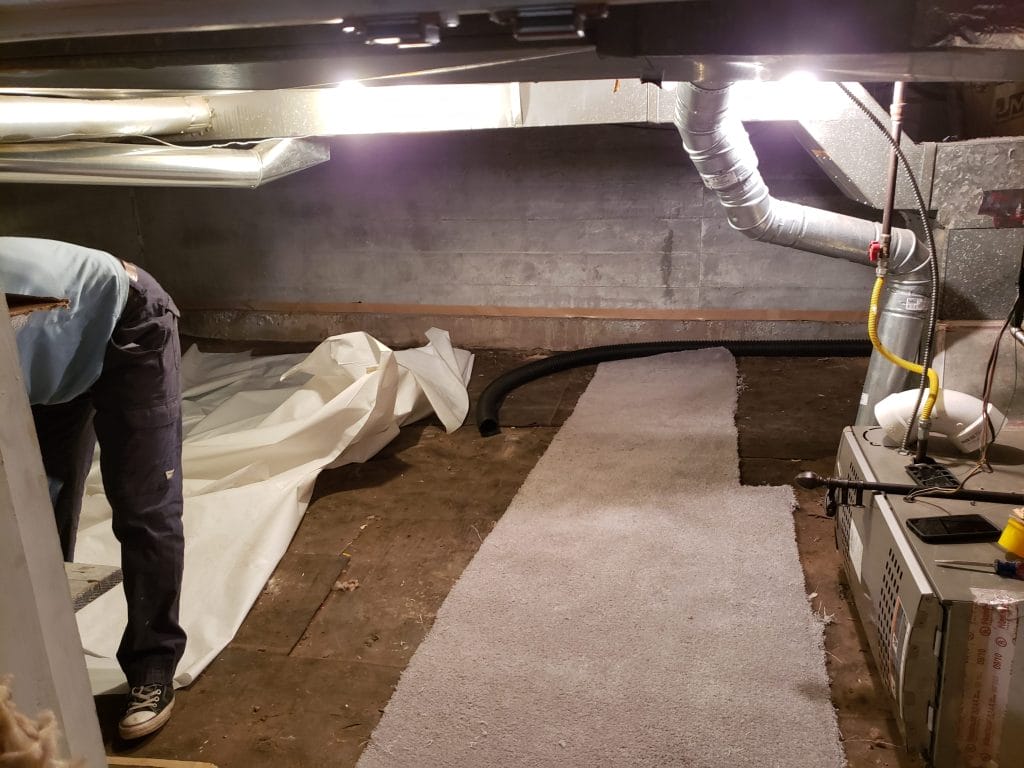 Crawlspace Encapsulation for Radon Mitigation – Sealed Vapor Barrier Installation by Breathe Easy Radon Solutions in Colorado